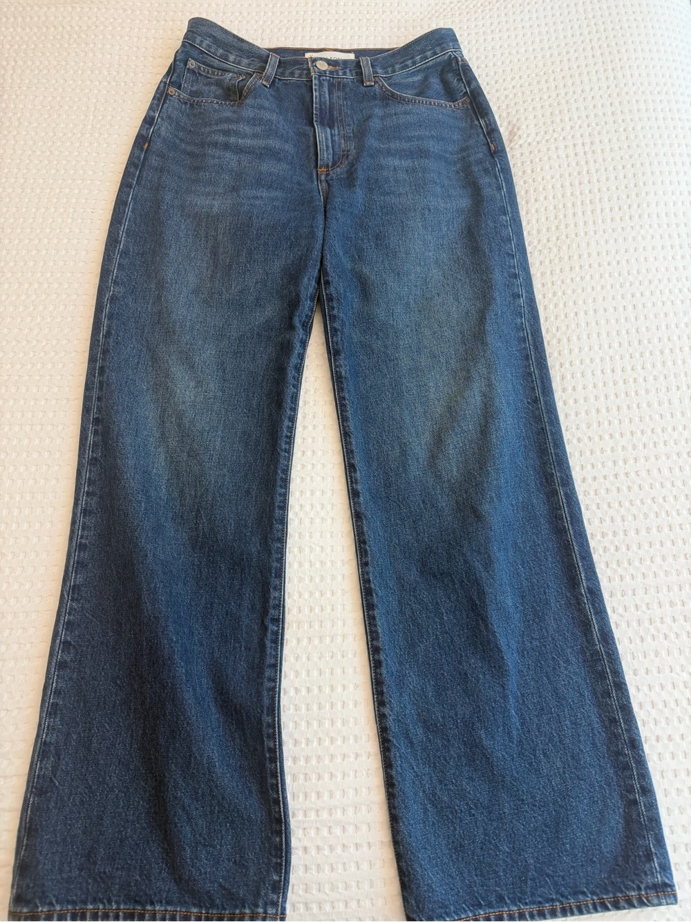 Denim Forum Wide-Leg Jeans in Dark Blue Wash